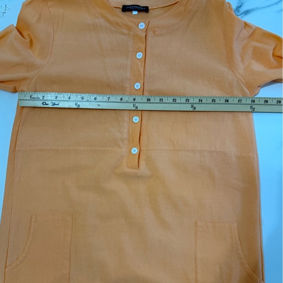 Orange Button-Front Dress - Picture 4 of 7